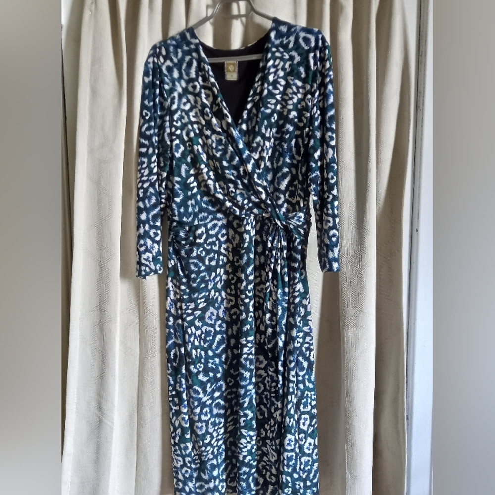Anne Klein Leopard Wrap Dress size 16